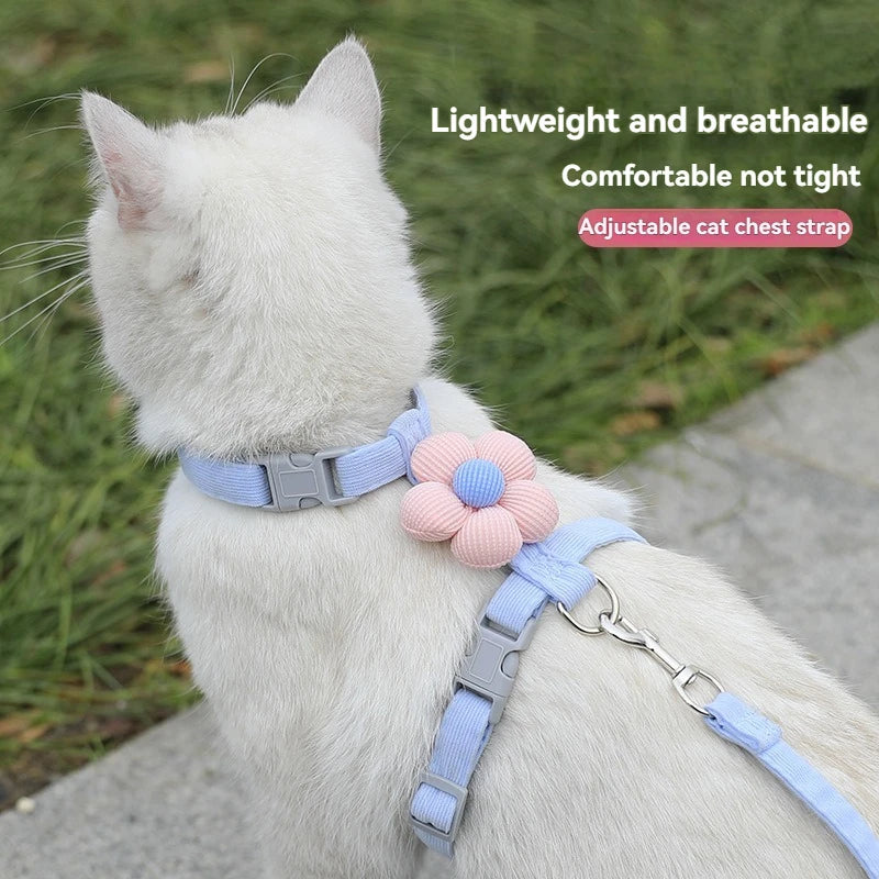 Adjustable Cat & Dog Harness with Leash Set