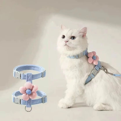 Adjustable Cat & Dog Harness with Leash Set