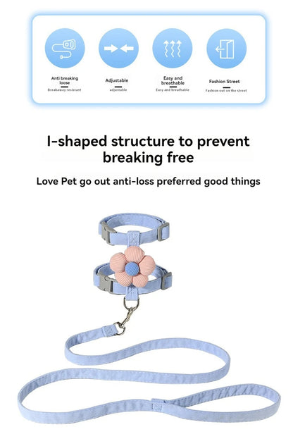Adjustable Cat & Dog Harness with Leash Set