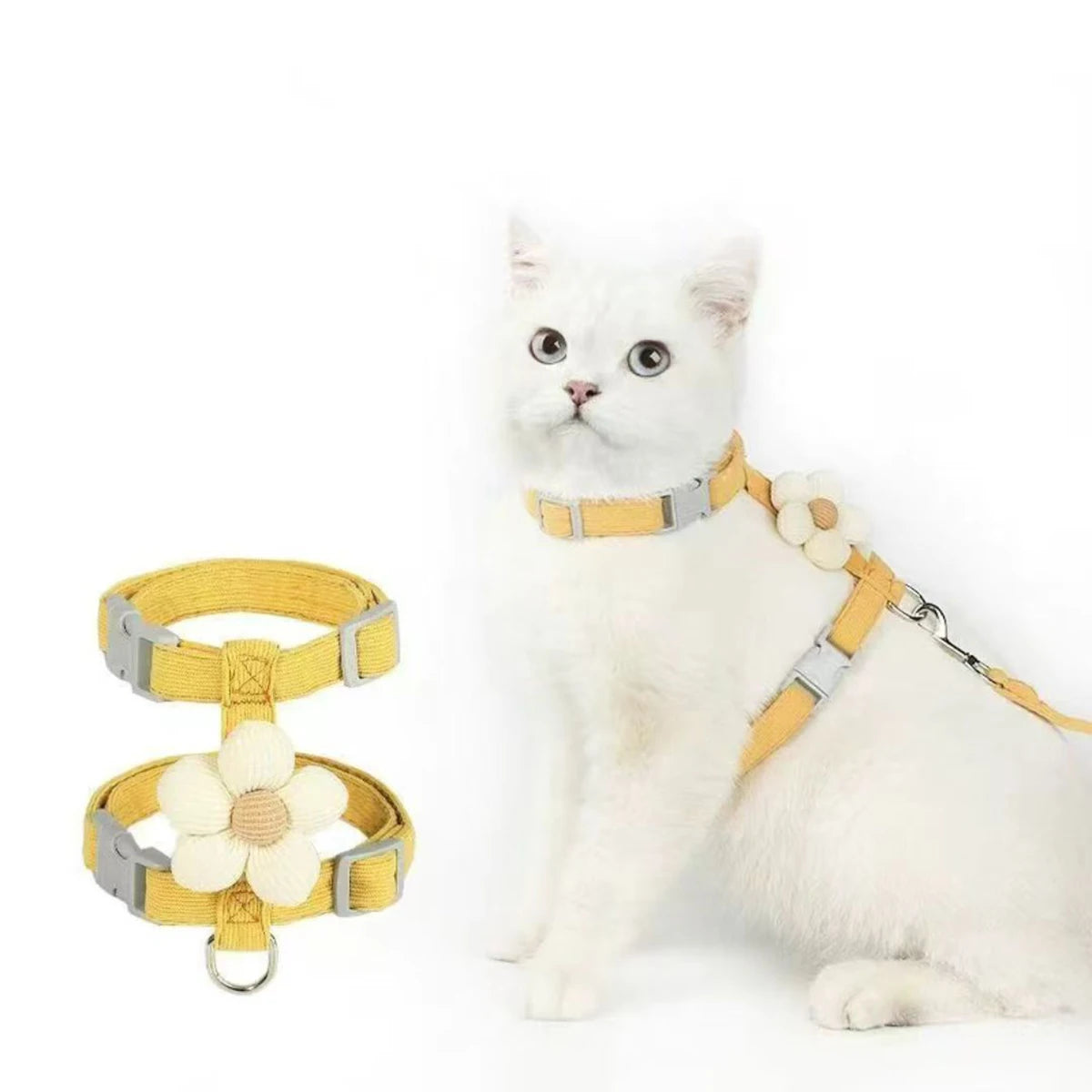 Adjustable Cat & Dog Harness with Leash Set